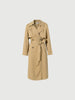 Women's Khaki Breasted Belted Trench Coat