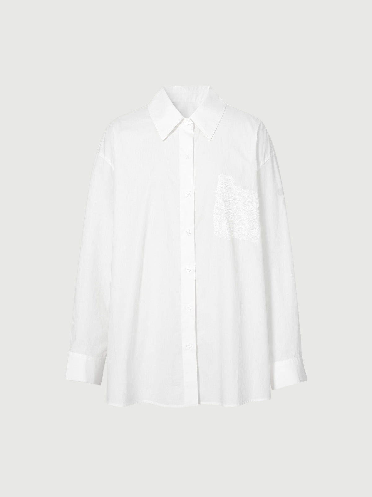 Chemise à manches longues blanche unie 100% coton