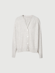 Women's Gray V Neck Drop Shoulder Knit Cardigan