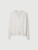 Women's Gray V Neck Drop Shoulder Knit Cardigan