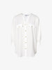 Women's White Round Neck Quarter Sleeve Blouse