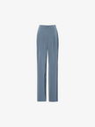 Women's Deep Blue Straight Fit Elastic Waist Trousers