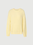 Women's Light Yellow Long Sleeve Wool Pullover Sweater