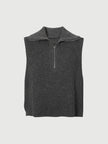 Women's Gray Polo V Neck Sleeveless Sweater Vest Jacket