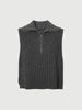 Women's Gray Polo V Neck Sleeveless Sweater Vest Jacket