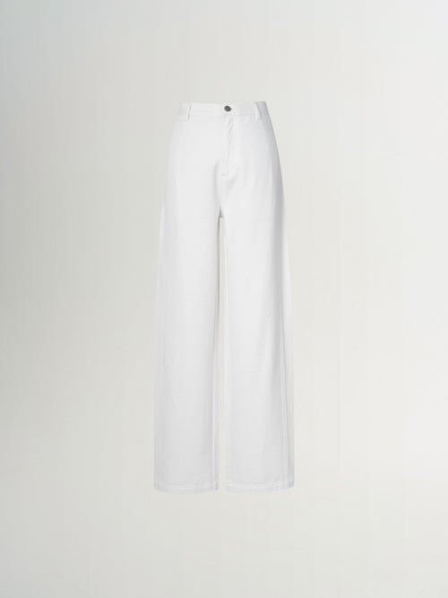 Load image 1 in gallery view. White wide pants