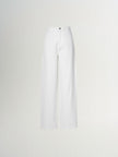 Pantalon large en coton blanc uni