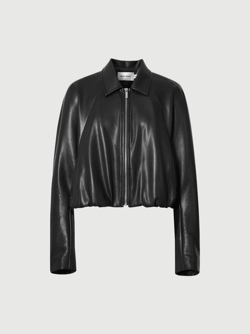 Charger l'image 1 dans la galerie. Cropped Leather Jacket