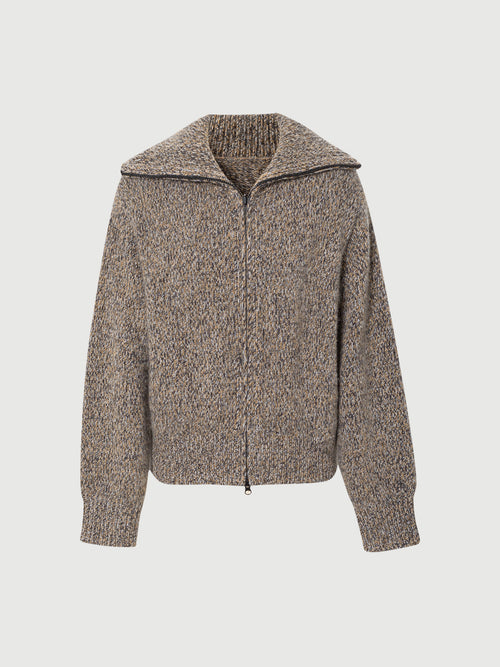 Charger l'image 1 dans la galerie. Collared Pure Cashmere Zip-Up