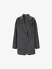 Women's Gray Notch Lapel Sheep Wool Coat