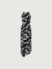 Black floral print halter neck dress