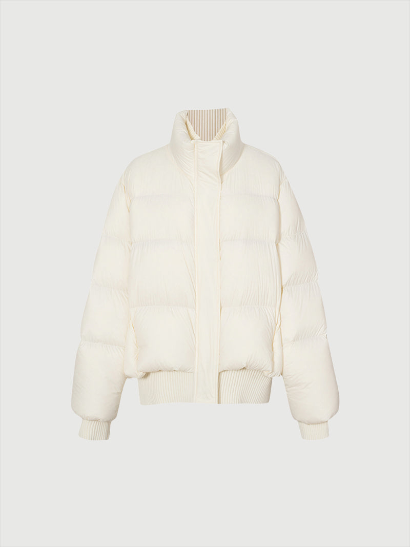 Women's White Collar Short Goose Down Jackets