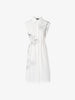 Women's Original White Classic Collar Sleeveless H Shape Floral Pattern Dress