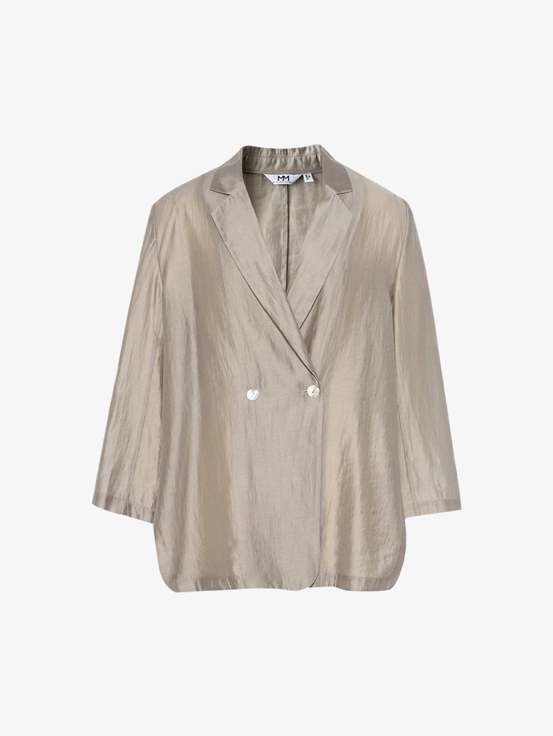Summer pearl gray 3/4 sleeve blazer