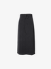 Women's Winter Dark Gray Straight Fit Elastic Waist Wool Skirt