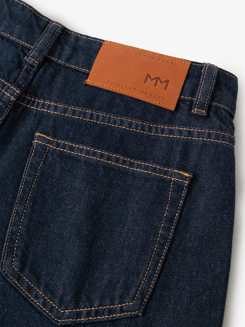 Load image 1 in gallery view. Women's Dark Blue 100% Cotton Jeans Pants