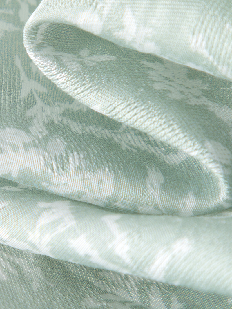 Women's F loral Mint Green V Neck Slim Fit Breathable Lyocell Dress