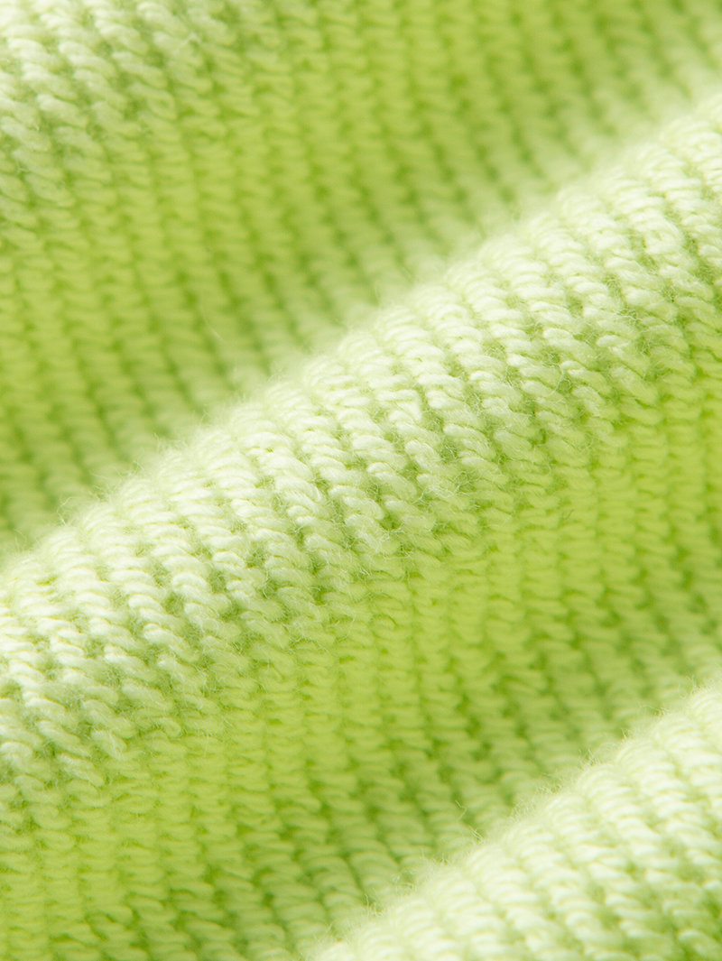 Women's Monet Collaboration Fluorescent Green Long Sleeve Knit Hooded Sweatershirt