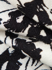 Women's Black Floral Puff Sleeves Super Short Blouse Shirt