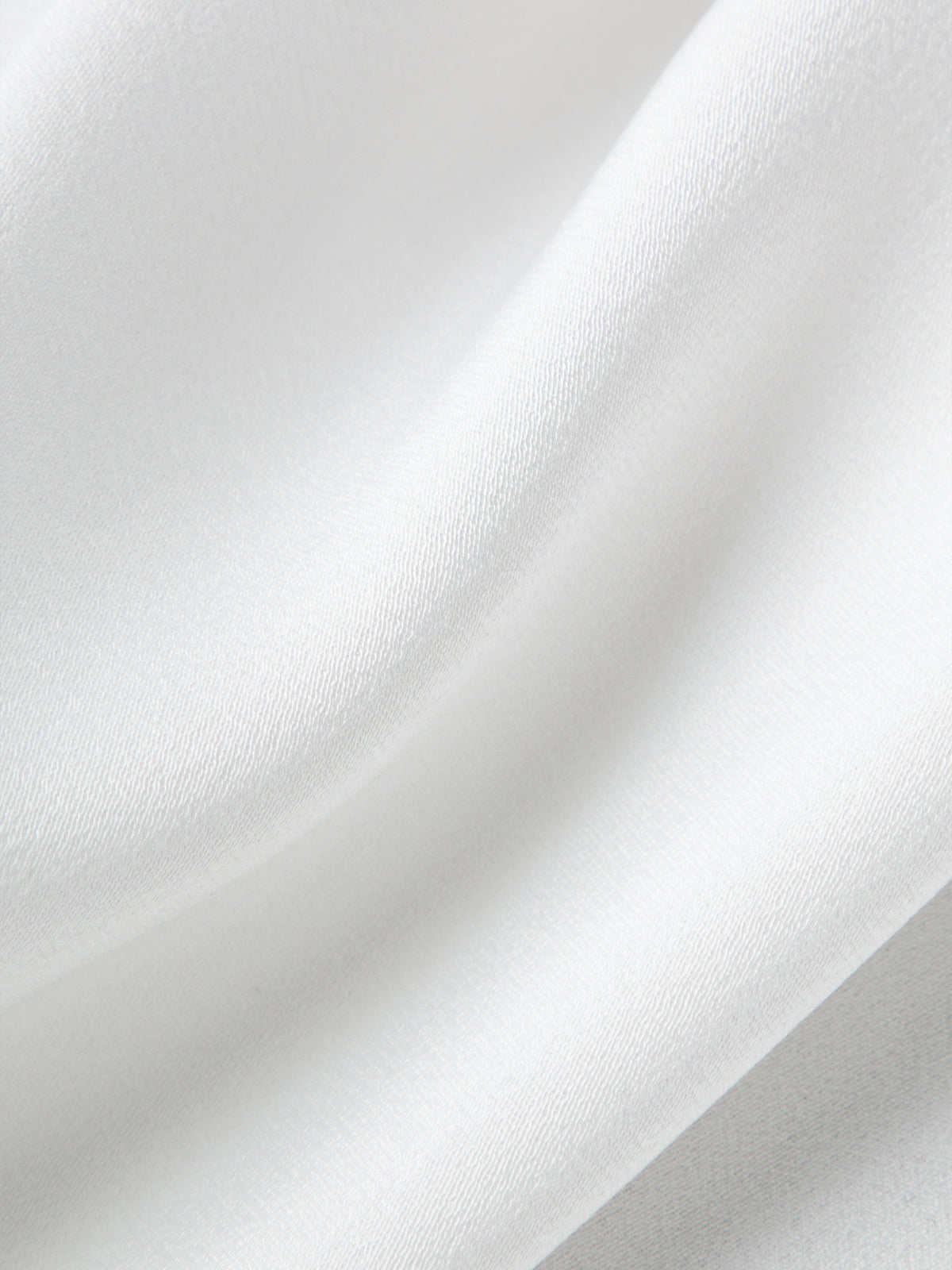 Women's Plain White Tie Neck Long Sleeves Smooth Acetate Shirt