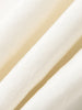 Women's Light Beige Square Neck Puff Sleeves Pleated Fabric Dress