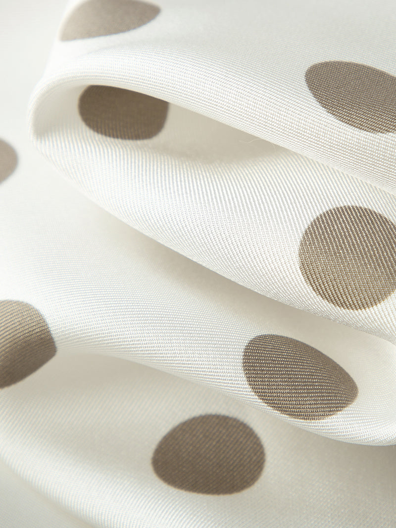 Women's Polka Dots Puff Sleeve Silk Blouse