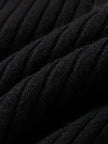 Women's Black Round Neck Sleeveless Wool Knit Dress