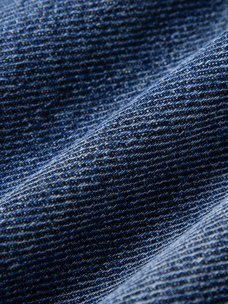 Dark blue cotton straight jeans