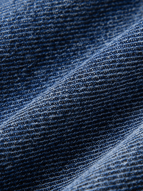 Load image 1 in gallery view. Dark blue cotton straight jeans