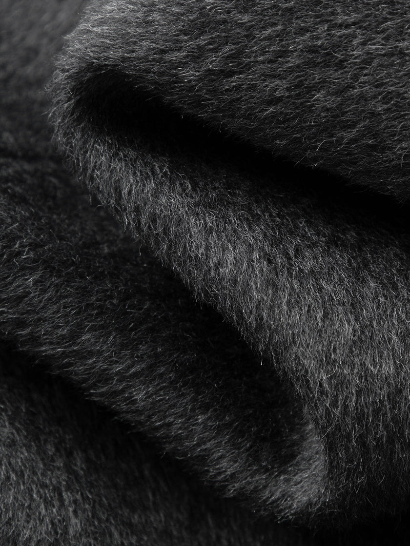 Wool-Mohair Double-Breasted Short Coat