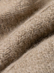 Women's Brown Polo Neck Ribbed Knit 100% Cashmere Sweater