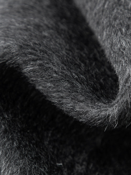 Charger l'image 1 dans la galerie. Manteau en laine et soie gris foncé