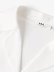Women's White Notch Lapel Long Sleeves Silk Shirt