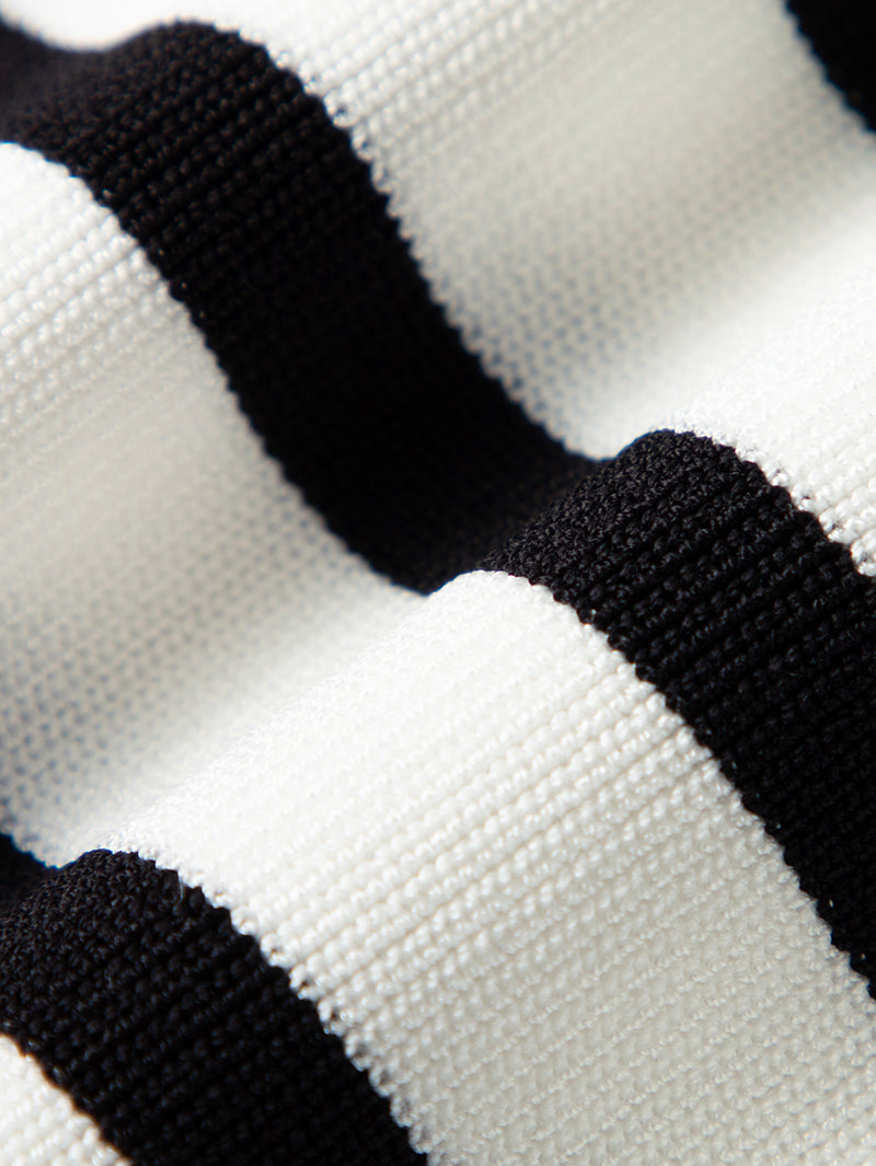 Women's White Round Neck Short Sleeves Buttons Knit Top