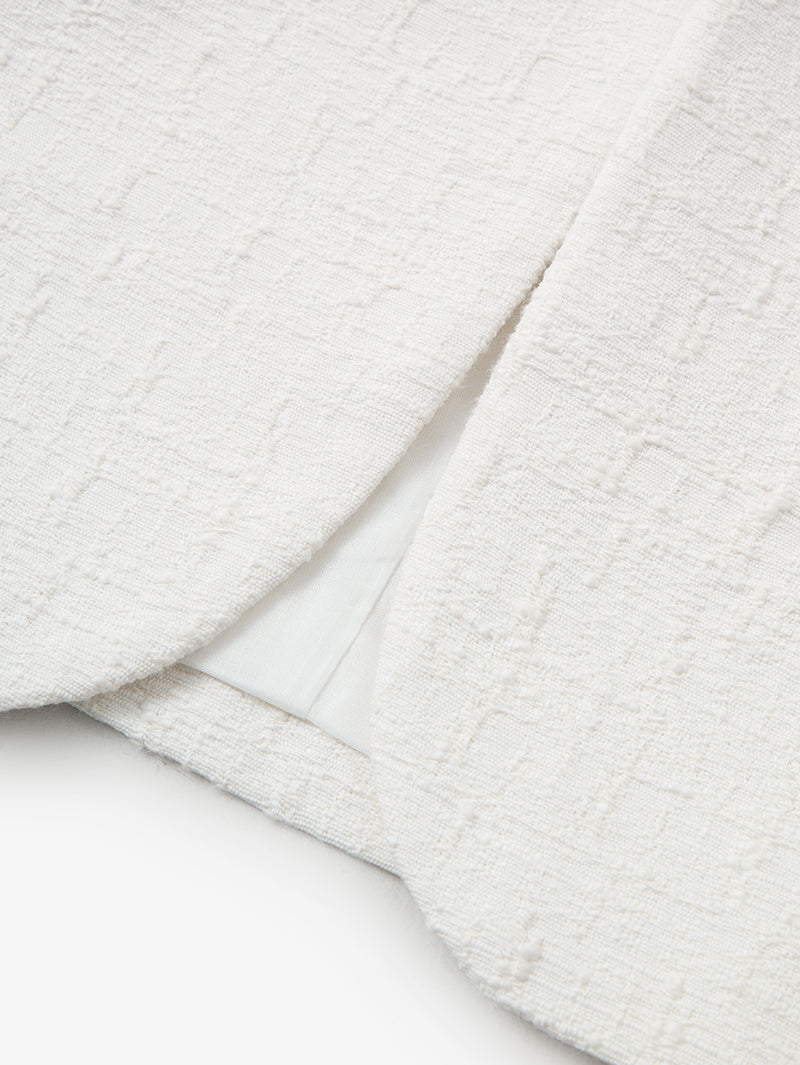 Women's Beige V Neck Short Sleeves Summer Short Jacket