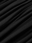 Women's Black V Neck Silver Tiny Shiny Fabric Slip Dress