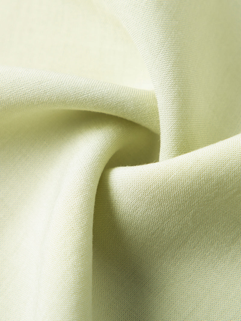 Women's Light Green Stand Collar Short Sleeves Button Down Dress