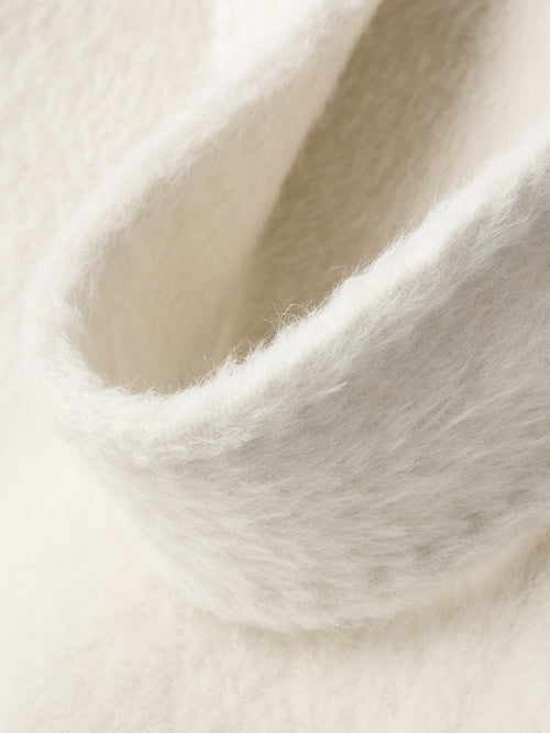 Load image 1 in gallery view. Women's Ivory Notch Lapel Double Breasted Tie Belt Coat