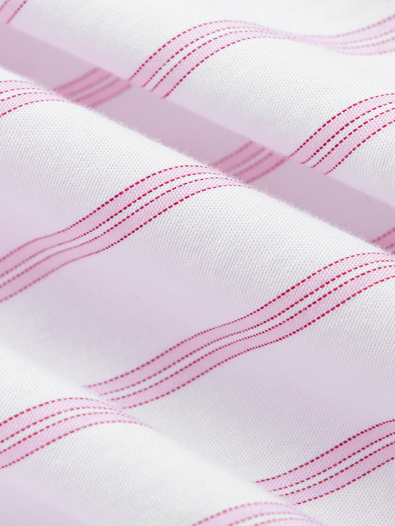 Women's Pink Stripe 100% Cotton Long Sleeve Shirt