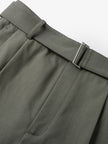 Women's Gray Wide Leg Belted Winter Trousers