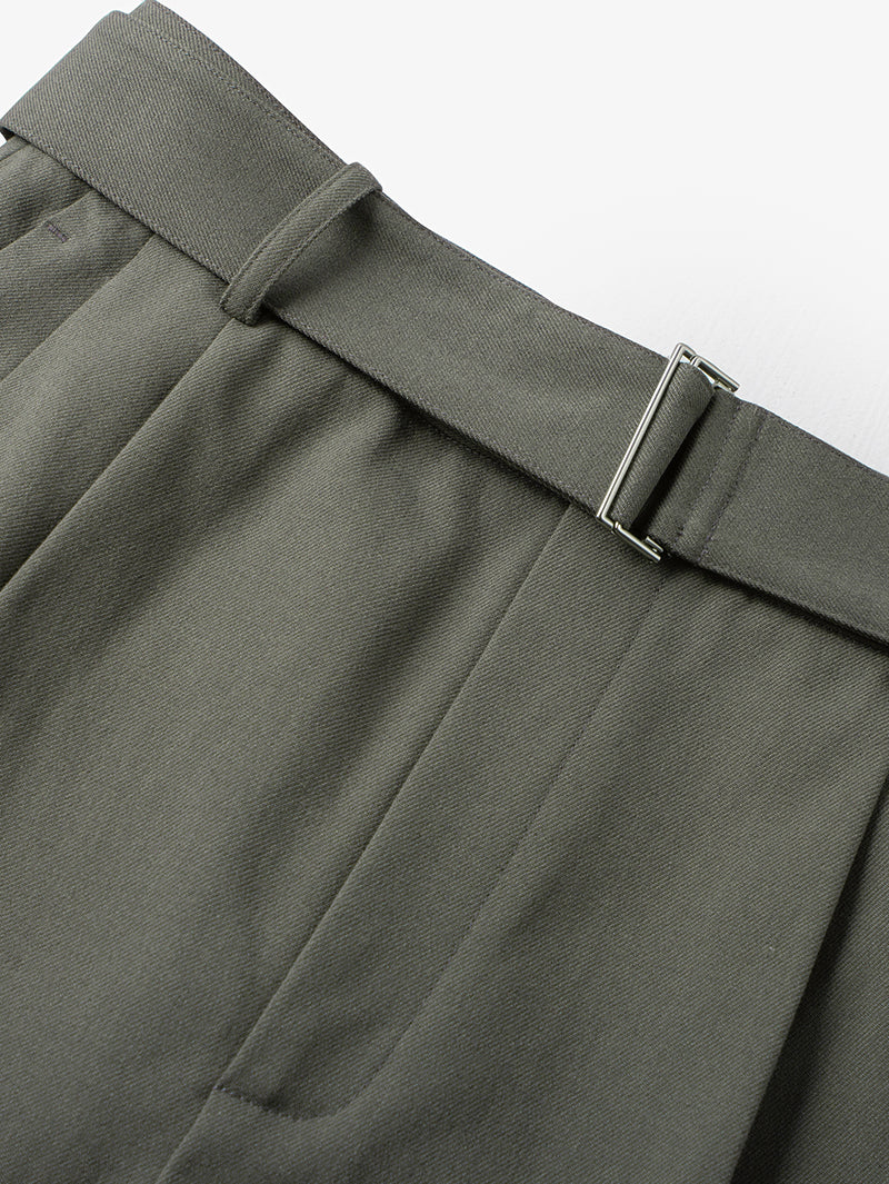 Women's Gray Wide Leg Belted Winter Trousers