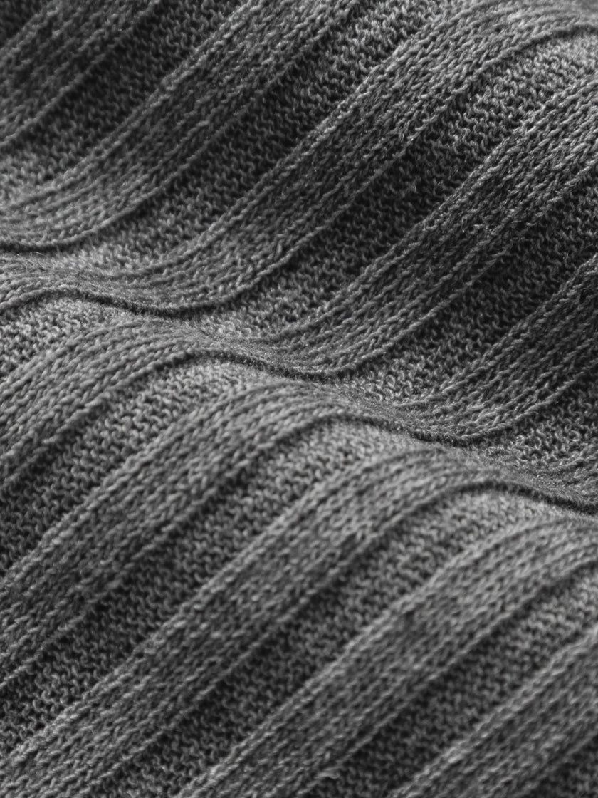 Polo Ribbed Knit Top