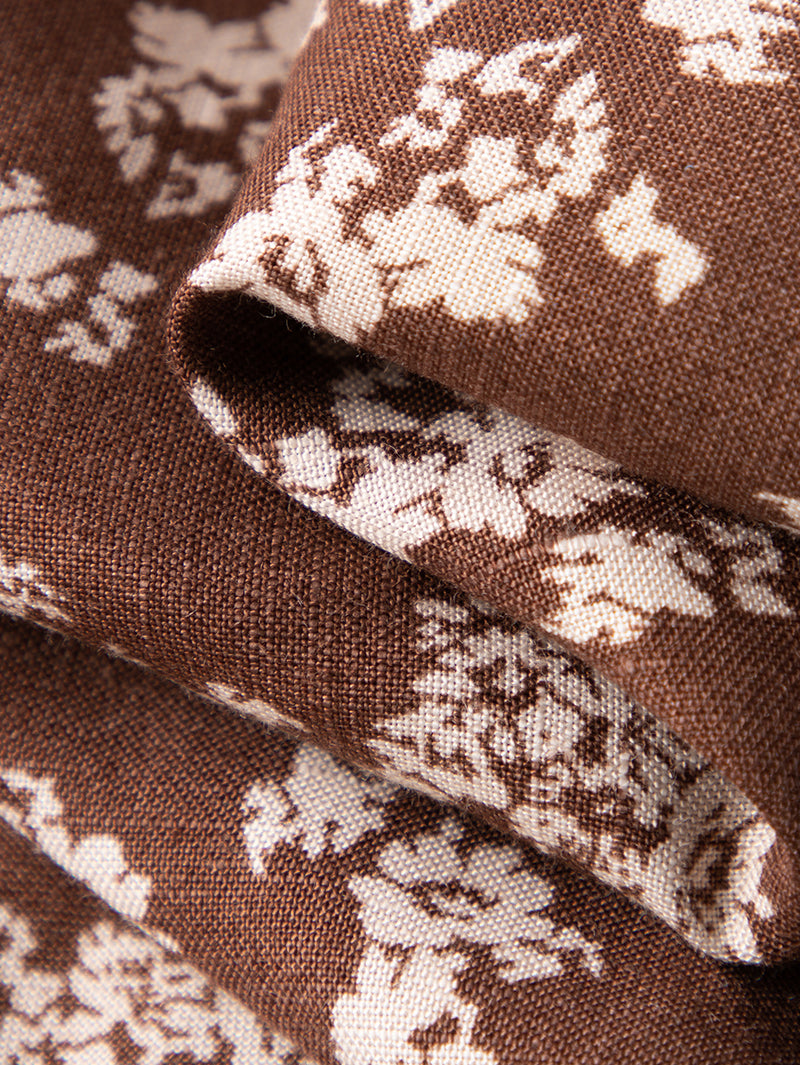 Women's Floral Underglaze Red V Neck Puff Sleeves Wrap Dress