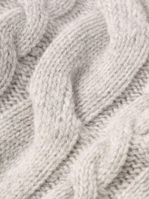 Carica immagine 1 in visualizzazione galleria. Women's Oatmeal-Colored V Neck 100% Wool Heavy Sweater Cardigan
