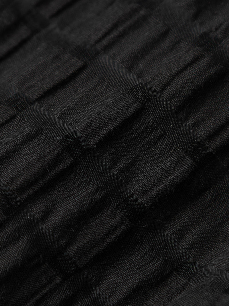 Women's Black V Neck Short Sleeves Stable Sucker Belted Dress