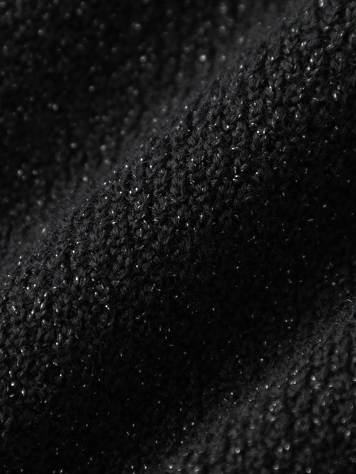 Load image 1 in gallery view. Black shimmering wool jersey dress