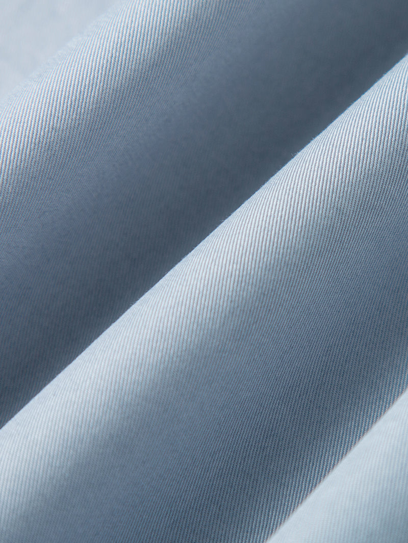 Women's Blue V Neck Puff Sleeve Natural Waist Dress