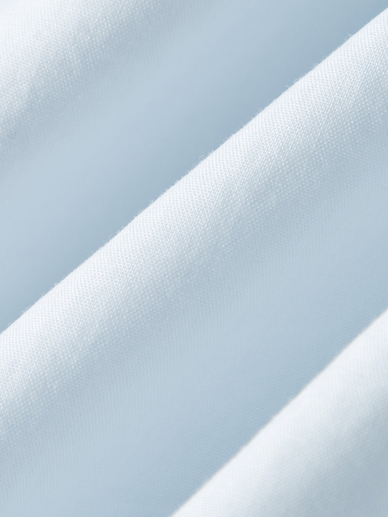 Women's Ice Point Blue Square Neck Puff Sleeves 100% Cotton Short Blouse Shirt 5E5222691