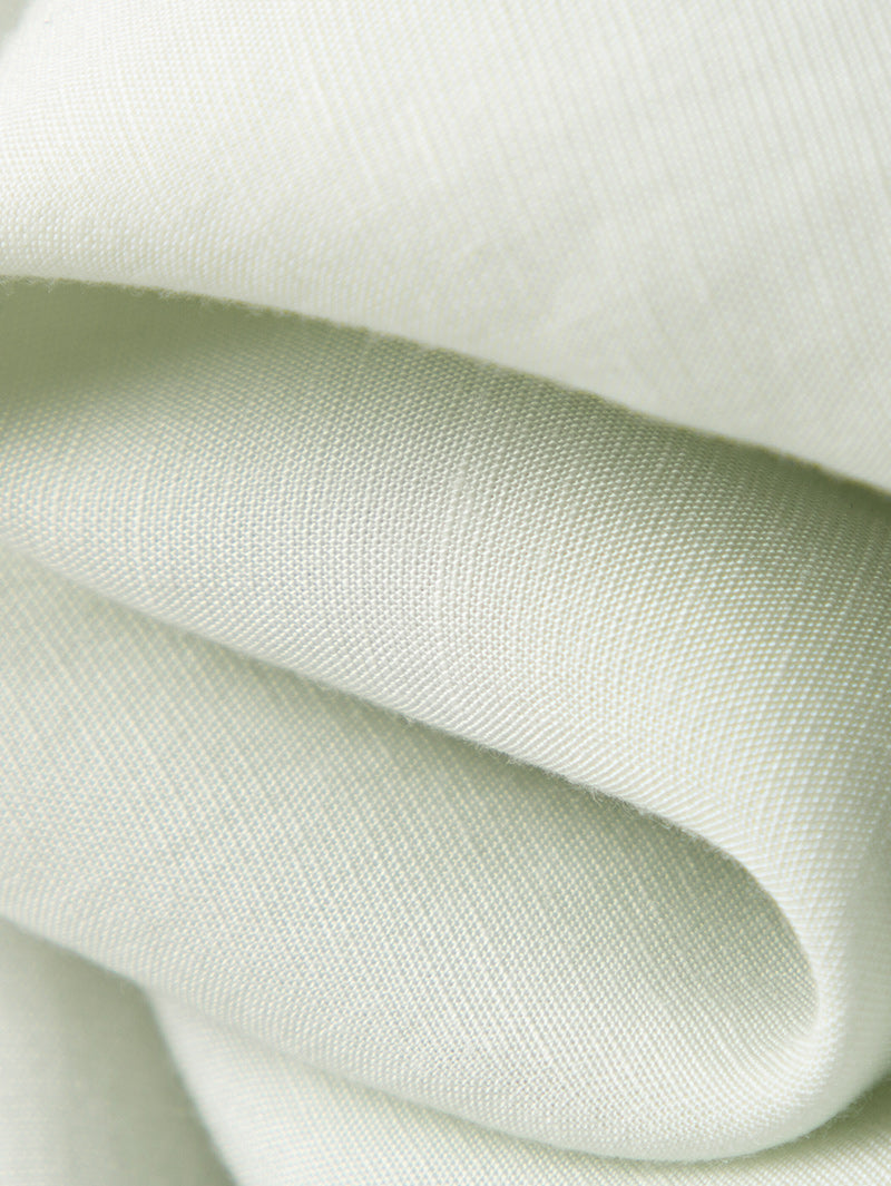 Women's Light Green Round Neck Puff Sleeve Blouse Top