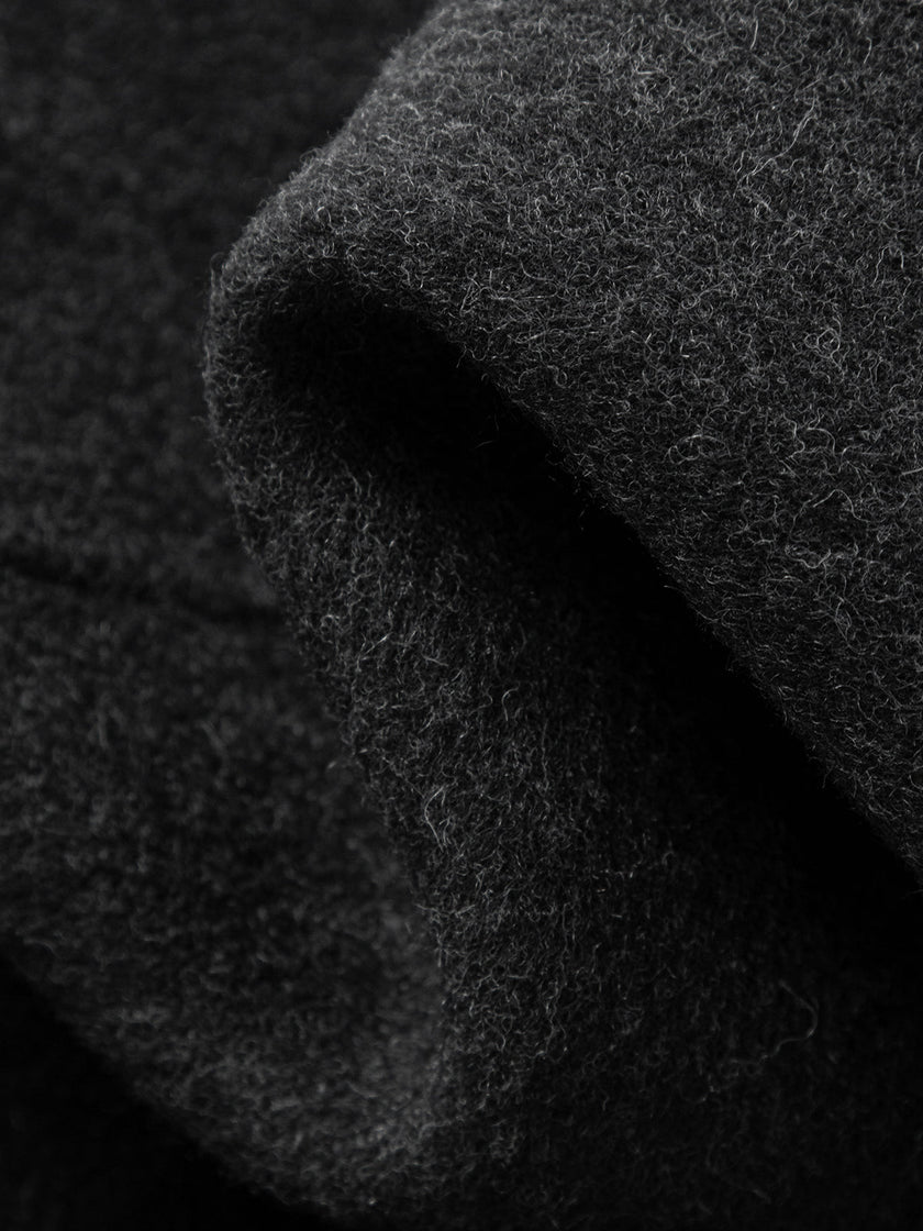 Wool-Camel Blend Round-Neck Short Jacket